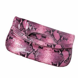 Nine West Purple Faux Snakeskin Print Fold over Clutch Handbag